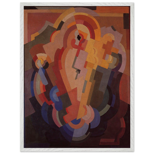 Abstract Composition by Mainie Jellett – white framed Irish Modernist abstract art print