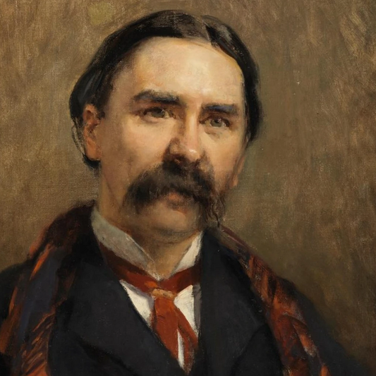 Detail view of the Collector’s Edition portrait of Dr Douglas Hyde on archival matte paper