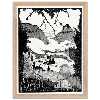 30×40 cm – Harry Clarke “Landor’s Cottage” framed art print in natural wood frame, 30×40 cm