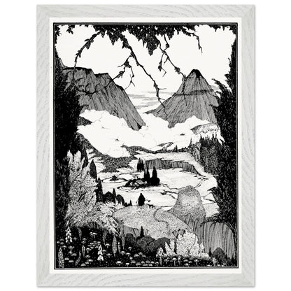 30×40 cm – Harry Clarke “Landor’s Cottage” framed art print in white wood frame, 30×40 cm
