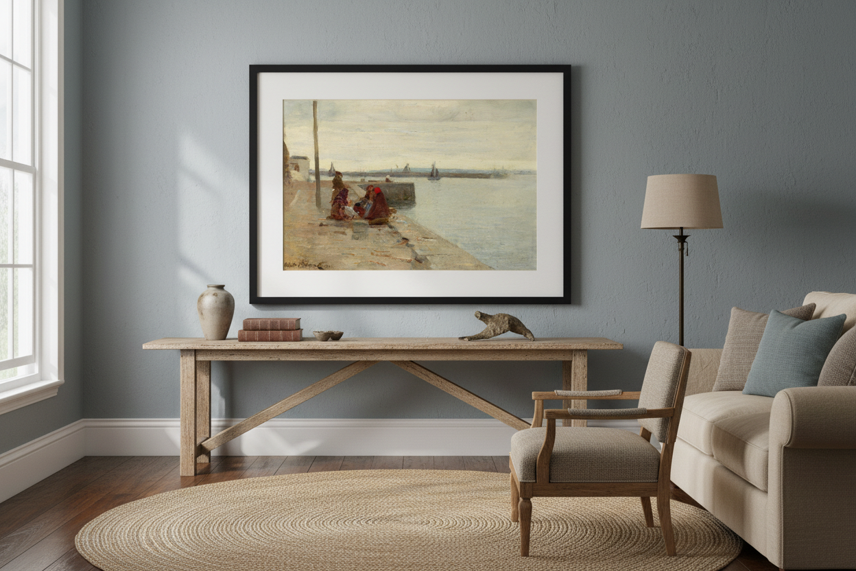 Women on a Galway Quayside by Irish Artist Walter Frederick Osborne Art Print