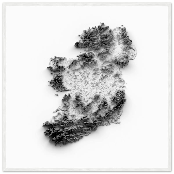 Explore the picturesque landscapes of Ireland with our stunning shaded relief map! This 3D illustration showcases the country's rolling hills, majestic mountains, and intricate coastlines in intricate detail.
