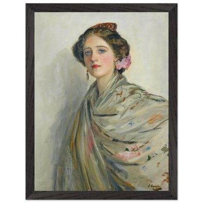 A Fair Spaniard, Mrs Chowne Irish master art print in black gallery frame 30x40 cm Collector’s Edition