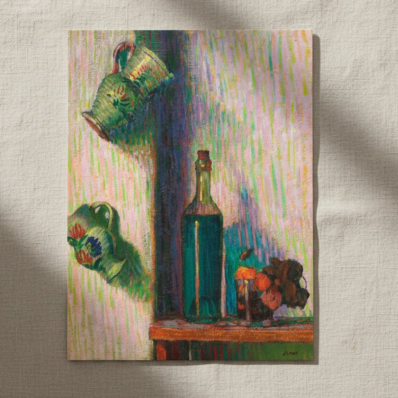 Flowers Bottle and Two Jugs by Roderic O’Conor art print, unframed premium matte reproduction.