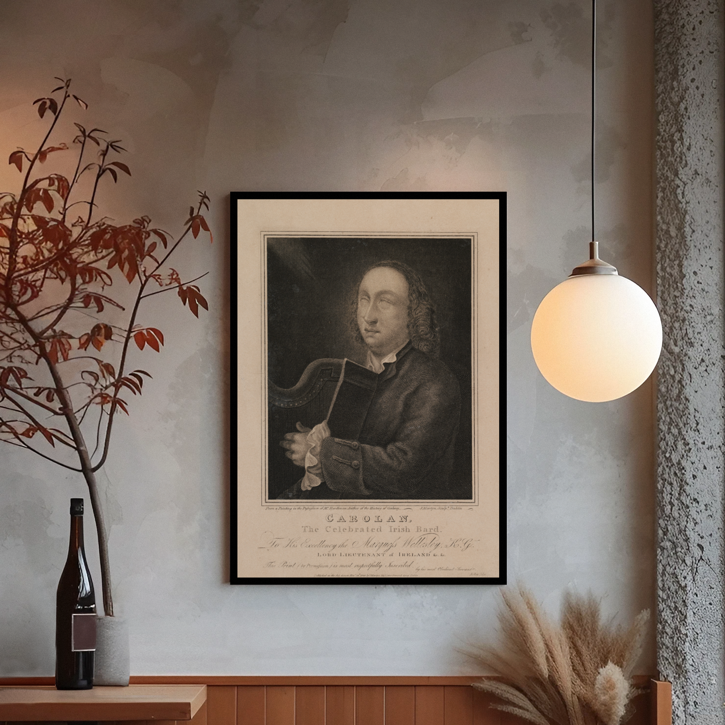 Turlough O'Carolan (1670-1738) Framed Print by John Martyn