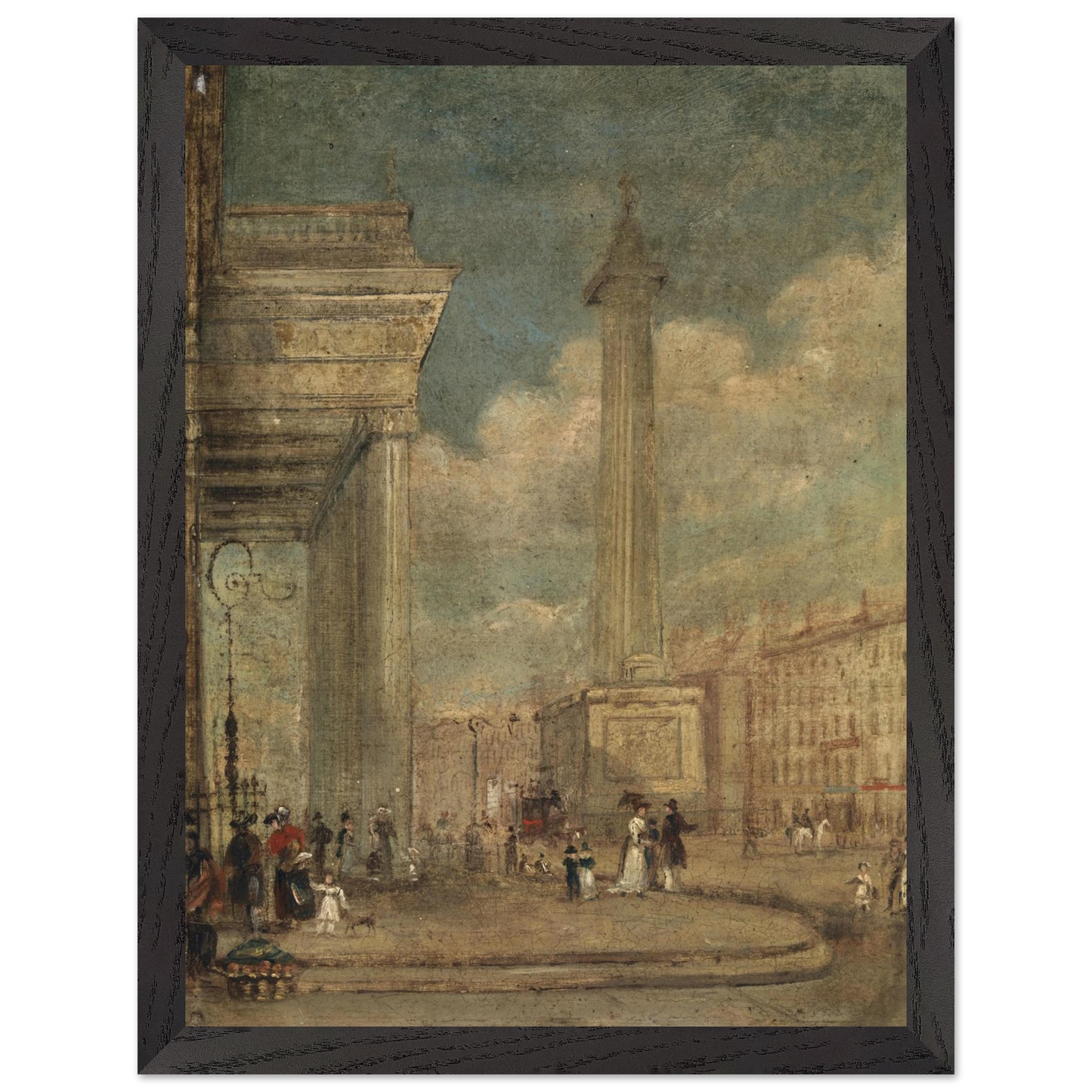 George Petrie’s A View of O’Connell Street framed in a black FSC wood gallery frame, 30×40 cm.