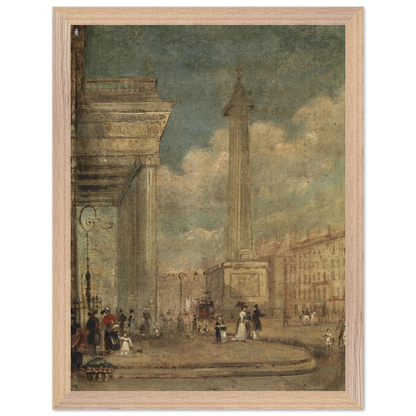 George Petrie’s A View of O’Connell Street in a natural oak or ash FSC wood frame, 30×40 cm.