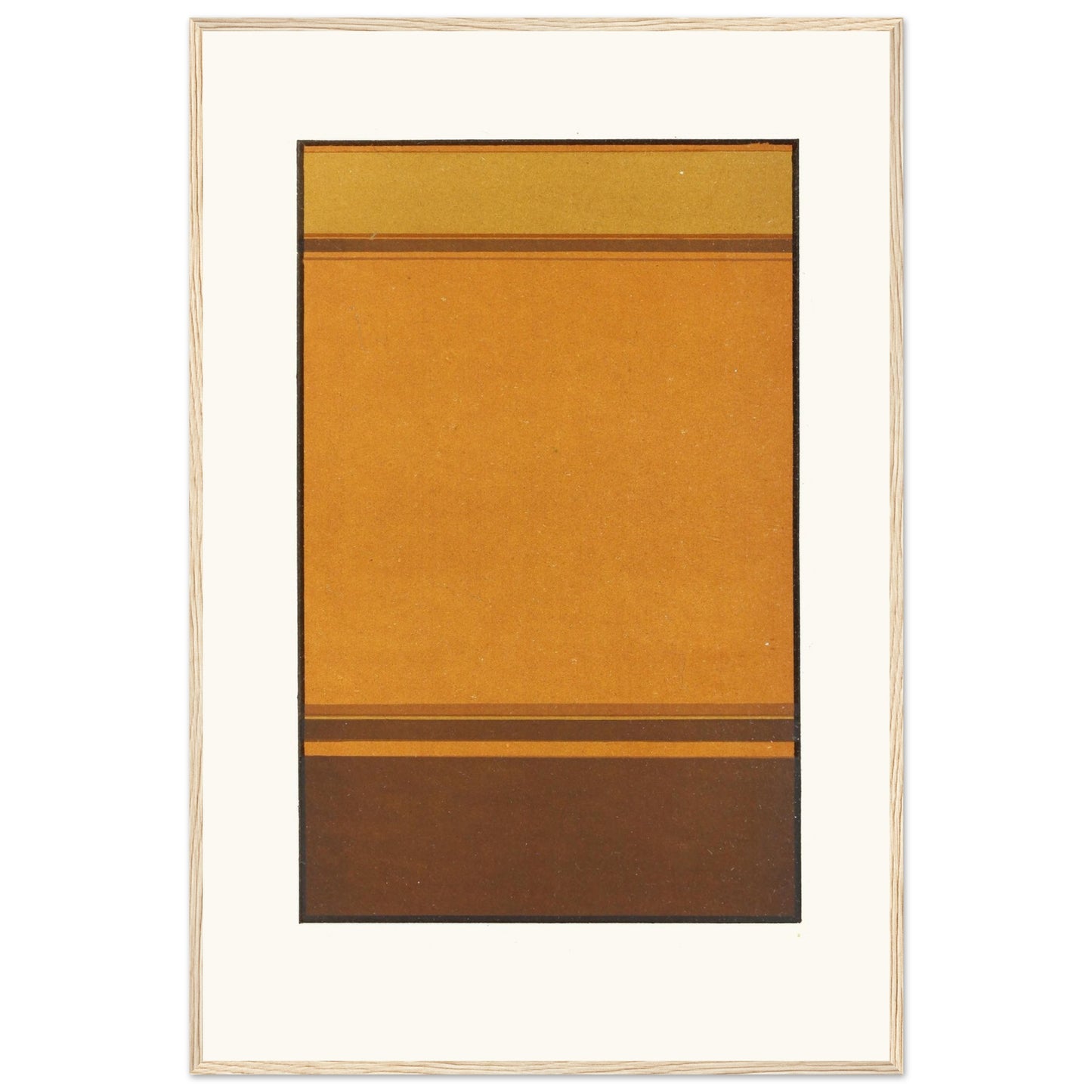 Large 60×90 cm framed print of James Ward’s abstract colour-field painting in natural wood frame.