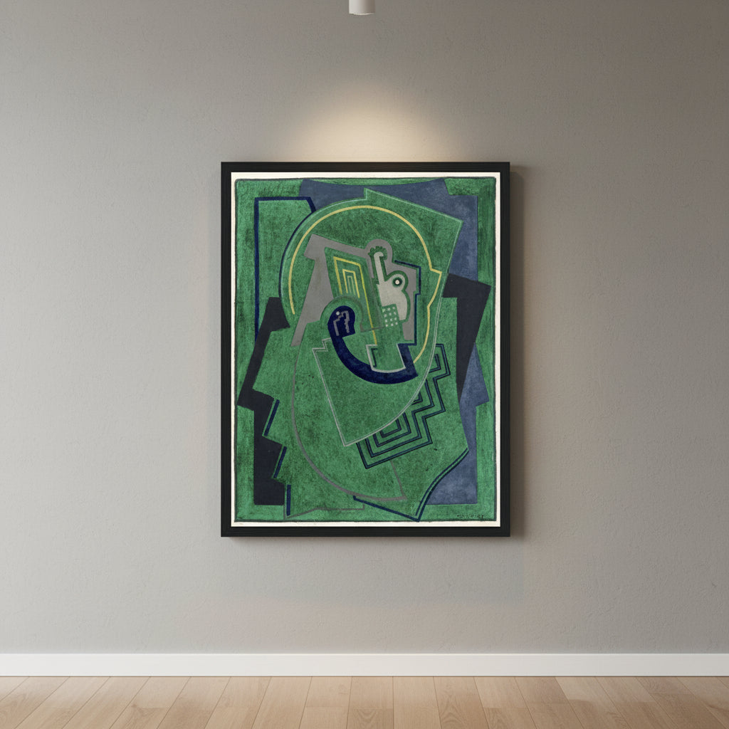 Large framed print of Mainie Jellett’s Single Element (c.1938) in a black frame, museum-quality Irish Modernist artwork.