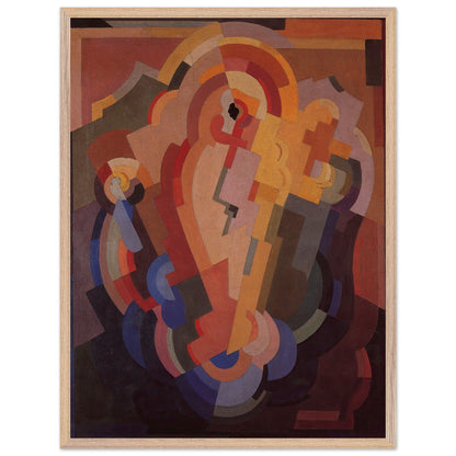 Mainie Jellett Abstract Composition 45x60 cm in natural wood frame