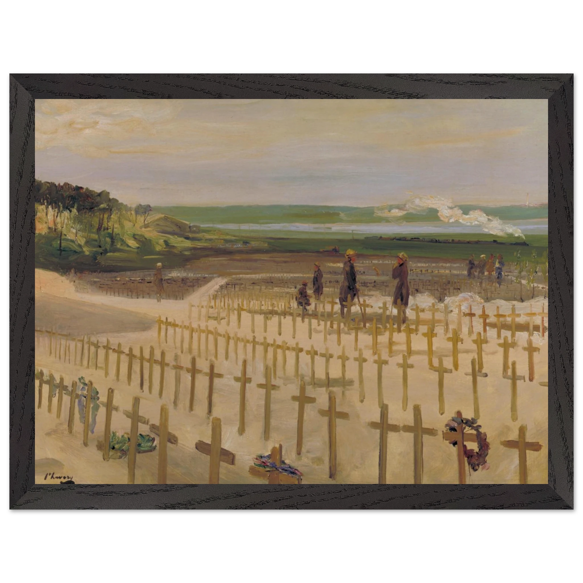 The Cemetery Etaples 1919 by Sir John Lavery Irish art print in black frame 30x40 cm Collector’s Edition