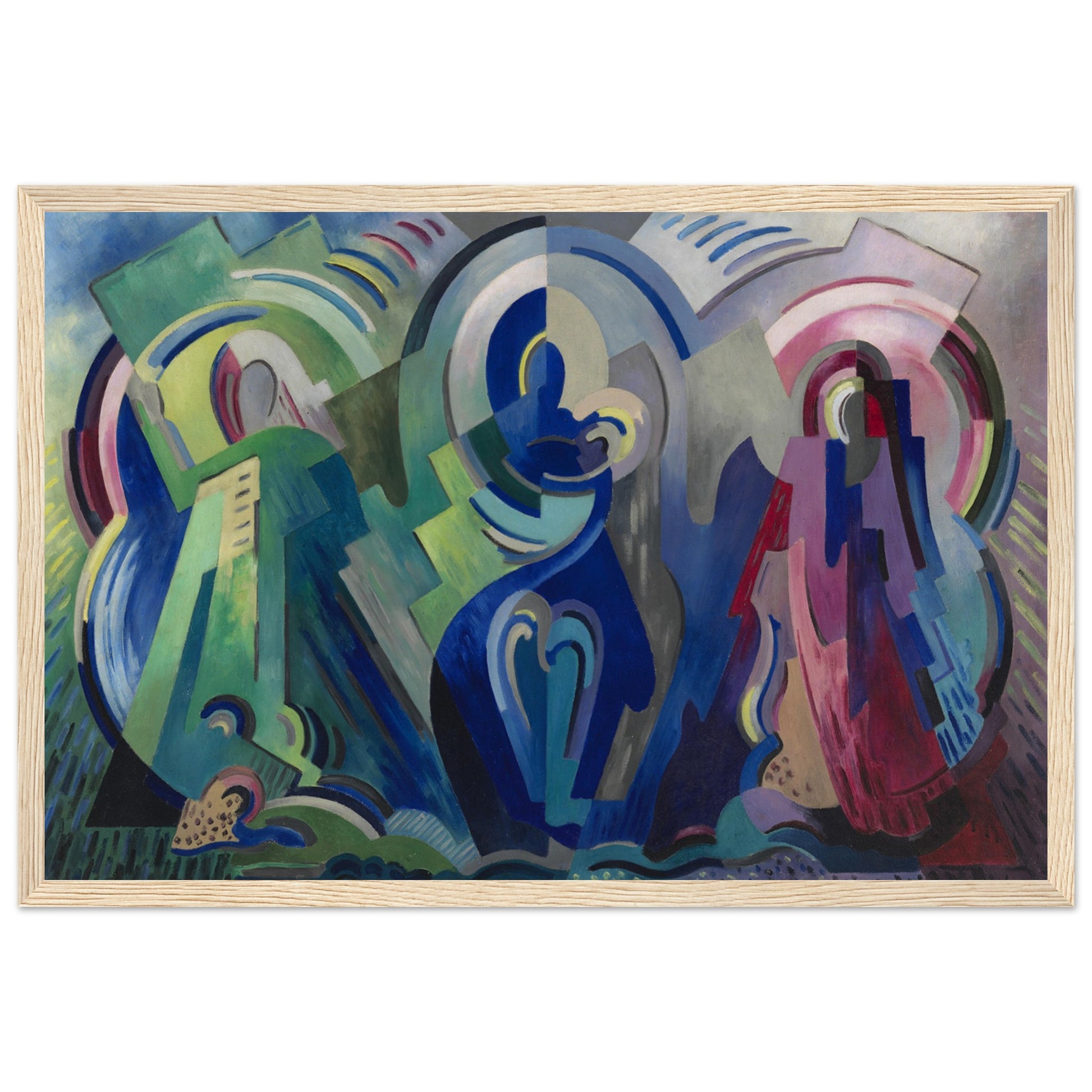 The Virgin of Éire by Mainie Jellett – natural wood framed Irish Modernist print