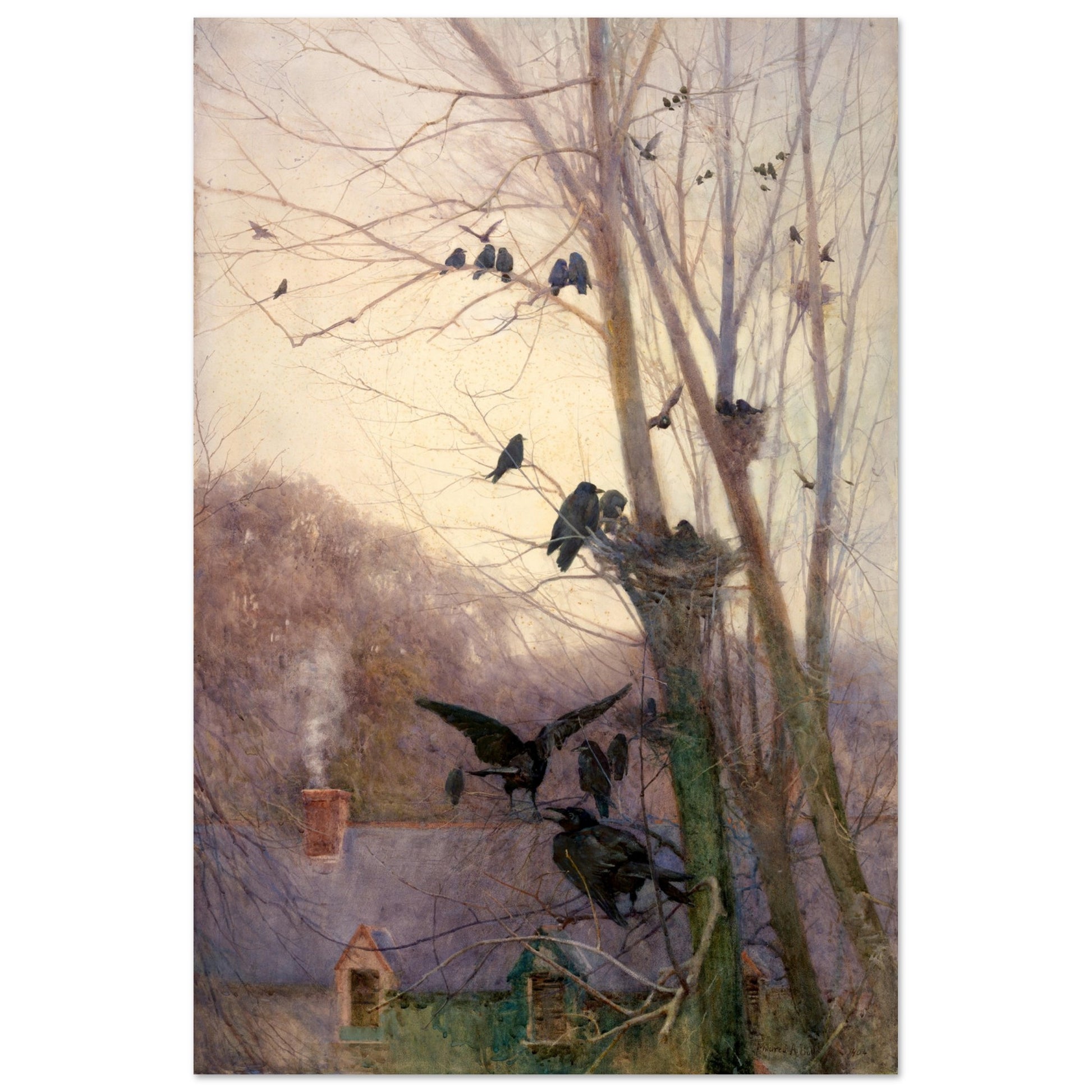 Unframed sheet: Unframed archival print of Shades of Evening on matte fine-art paper.