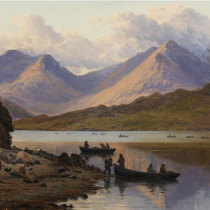 A View of the Killaries by Watkins, Irish landscape archival art print.