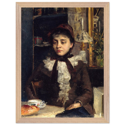 Le Petit Déjeuner (1885) by Sarah Purser  Irish Art Print – size comparison view | Buy Irish Art