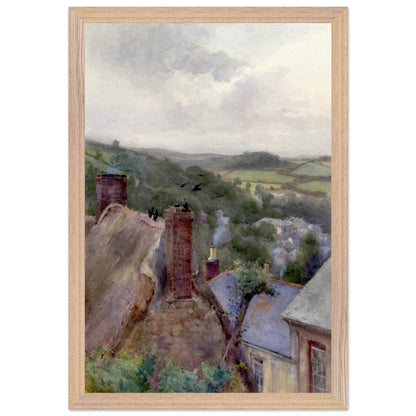 Rooftops, Thomastown, Kilkenny by Mildred Anne Butler Collector’s Edition print framed in natural oak